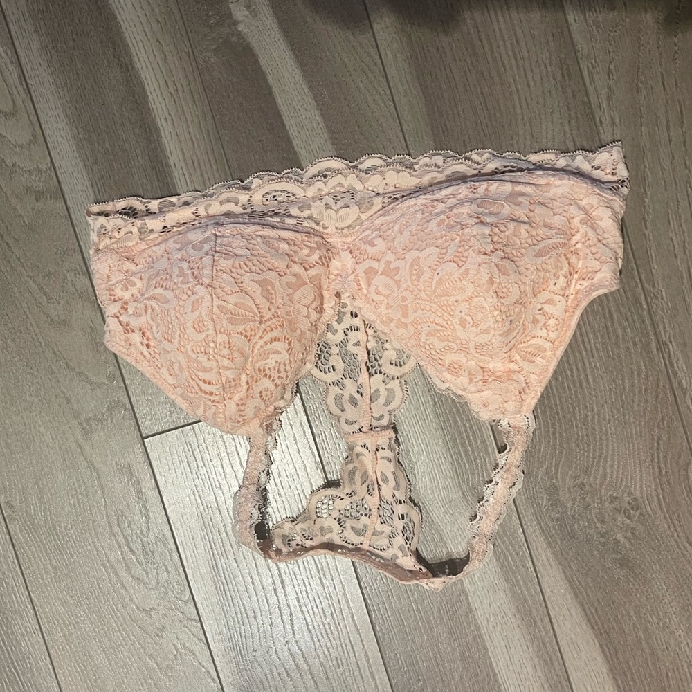 Blush/pink laced bralette